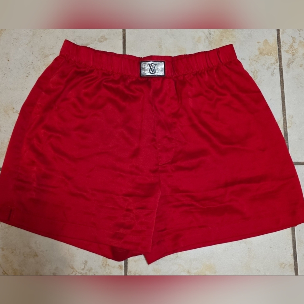 Red Satin Shorts